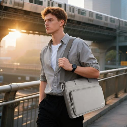 NIDOO 14-15 inch Laptop Shoulder Bag Briefcase Messenger Sleeve for 15" MacBook Air M4 M3 / 15" Surface Laptop 5 4 3/16" MacBook Pro M4 M3 M2/ 15" Dell Latitude 5540/15" Lenovo ThinkBook 15 Gen 4 - color: Grey, size: 14 - 15 inch