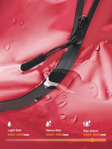 SaphiRose Unisex Rain Poncho Waterproof Raincoat Hooded for Adults Women with Pockets - color: Burgundy