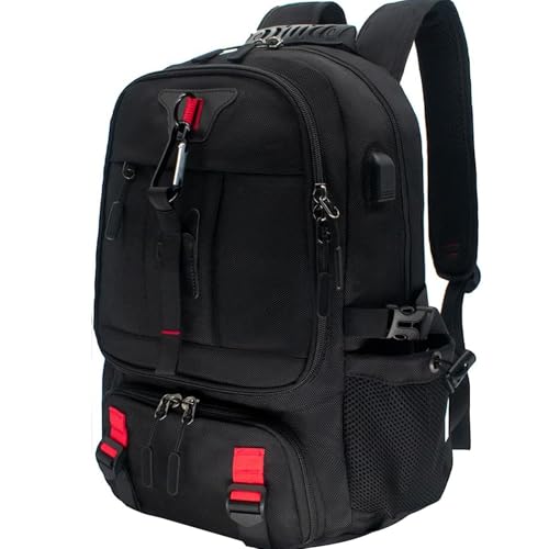 DUSLANG Travel laptop backpack, Extra Large 65L Traveling College Backpack,Large Capacity Backpack for Men Women,Fits 17 Inch Computer, USB Charging Port, Black - color: 65l Black With Shoes Storage Bag