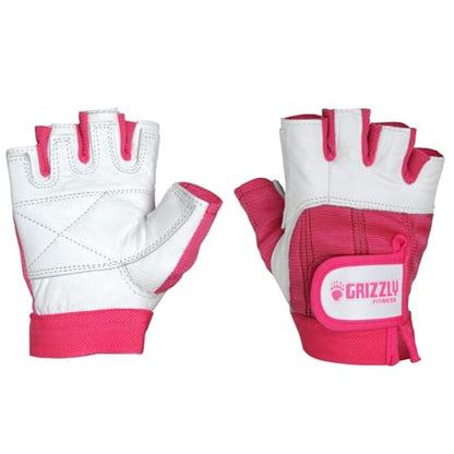 Grizzly Fitness Women's Paw Premium Leather Weightlifting Gloves | Half Finger Style Training Gloves | Extra Padding