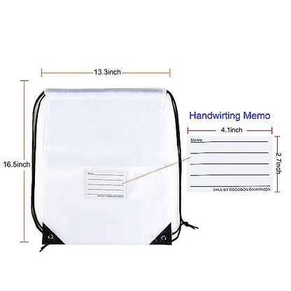 20 Pcs Drawstring Bags,Bulk Draw String Backpack, DIY Gym Sports Cinch Bag Sackpack for Women Men, White - color: White
