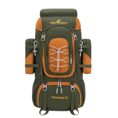 Bseash 70L (65+5) Waterproof Hiking Camping Backpack with Rain Cover, Outdoor Sport Travel Daypack for Climbing Touring (Army Green) - color: Army Green