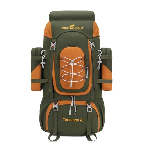 Bseash 70L (65+5) Waterproof Hiking Camping Backpack with Rain Cover, Outdoor Sport Travel Daypack for Climbing Touring (Army Green) - color: Army Green