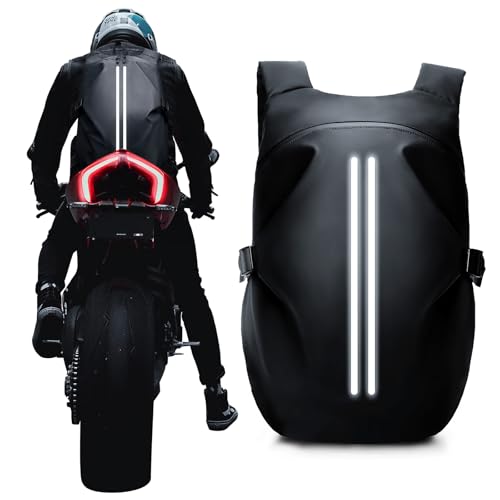 Motorcycle Helmet Backpack, Waterproof Riding Backpacks for Men, Motorcycle accessories, Motorbike Riding Bags, Bikers backpacks, Large Capacity Soft Shell Backpack - color: B1-black-small