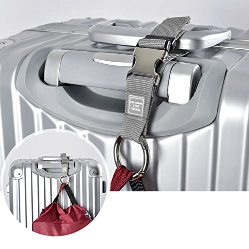 Add-A-Bag Luggage Strap Jacket Gripper, Luggage Straps Baggage Suitcase Belts Travel Accessories - Make Your Hands Free, Easy to Carry Your Extra Bags, (2X Grey) - color: 2x Grey