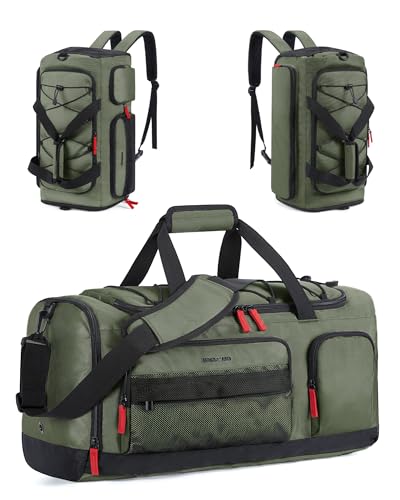 BAGSMART Gym Bag for Women & Men, 35L/63L Sports Travel Duffel Backpack with Shoe Compartment Laptop Compartment, Water Resistant Carry On Weekender Bag for Airplane - color: Green, size: 35 L Medium