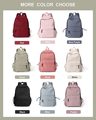 BJLFS Green School Backpack for Girls Water Resistant High School Book Bag Simple Backpack for Teens Boys Girls, Lightweight Simple Middle School Back Pack Daypack - color: Small Green