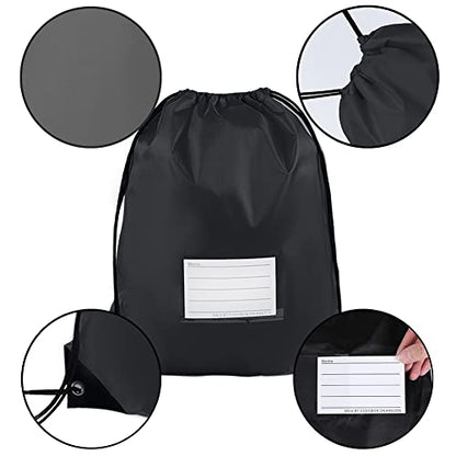 CODOBON 50 Pack Drawstring Bags,Bulk Draw String Backpack, DIY Gym Sports Cinch Bag Sackpack for Women Men, Black - color: Black