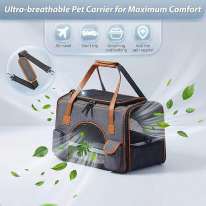 Pesen Large Soft Cat Carrier, 20 x 12 x 11 Inches, Holds Up to 28 lbs