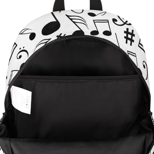 Black And White Music Laptop Backpack for Women Men, Musical Notes Work Travel Computer Backpacks, 18.3 Inch Large Computer Nurse Teacher Bags Casual Daypack - color: Multicolor 16