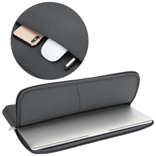 RAINYEAR 13 Inch Laptop Sleeve Compatible with 13.3" MacBook Air/Pro M1 M2 M3 M4 M5 A3449 A3240 A3113 A2681 A2338 Case Cover Bag with Front Pocket Accessories Pouch (Gray) - color: Gray, size: 13"