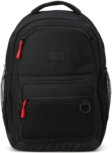 Reebok Backpack - Multipurpose Lightweight Carry On Everyday Laptop Gym Travel Commuter Backpack, Aire Black - color: Aire Black