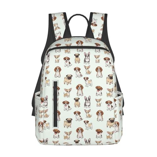 Casual Travel Rucksack Cute Dog Pet Puppy, Self-Standing, Mesh Side Pockets, for Cycling & Weekends - color: Picture (1188)