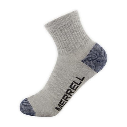 Merrell Unisex 3-pack Trekker Outdoor Ankle Socks, Mid-height Wool Blend Trail Socks Multi-pack - color: Charcoal Heather, size: Large-X-Large