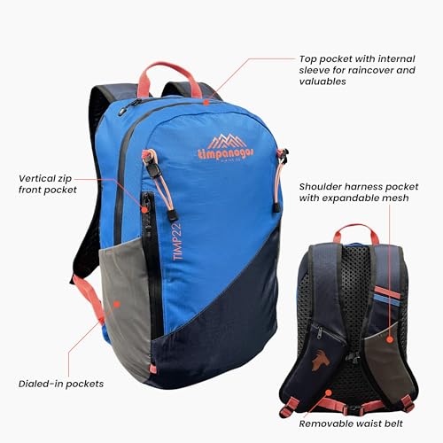 Timpanogos Elevation 22L Hiking Backpack, Lightweight Daypack for Men & Women made with Water-Resistant Ripstop Nylon, Hydration Compatible comes with Ergonomic Straps for Camping and Travel (Timp) - color: Timp