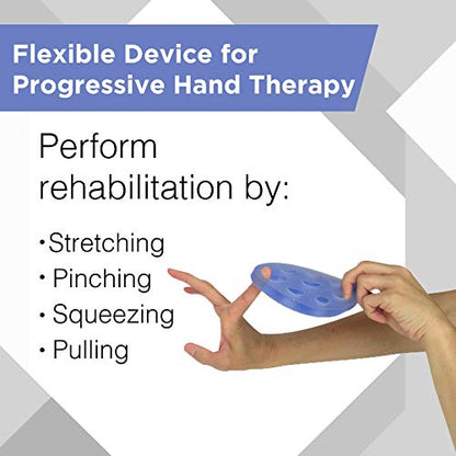 THERABAND Hand Xtrainer, Non-Latex Hand Exerciser for Progressive Hand Therapy, Strengthen Fingers, Hands and Forearms, Grip Trainer, Strengthener, Helps Relieve Joint Pain, Blue, Firm, Advanced - color: Blue - Firm, style: Xtrainer