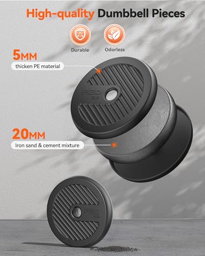 FEIERDUN DS2 Adjustable Dumbbells, 20/30/40/45/70/90lbs Free Weight Set with Connector, 5 in1 Dumbbells Set Used as Barbell, Kettlebells, Push up Stand, Weight Plate, Fitness Exercises for Home Gym Suitable Men/Women - style: D.44LB(22LB Pair)