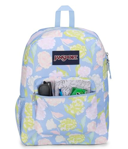 JanSport Cross Town Backpack 17" x 12.5" x 6" - Simple Bag for Everyone with 1 Main Compartment, Front Utility Pocket - Premium Class Accessories - Autumn Tapestry Hydrangea - color: Autumn Tapestry Hydrangea