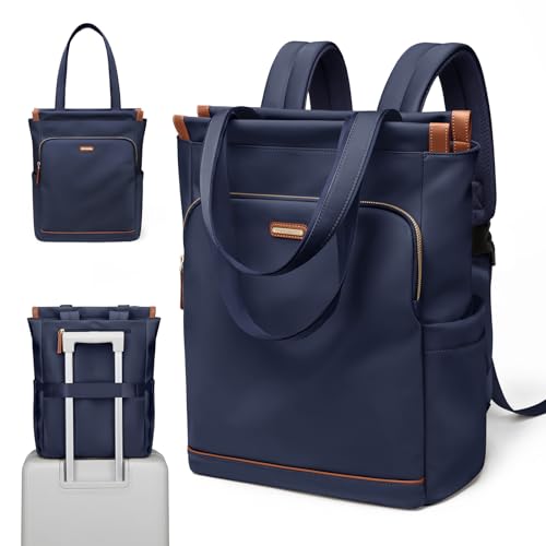 GOLF SUPAGS Convertible Laptop Backpack for Women Casual Daypack Notebook Tote Bag for Work College Travel Leisure (Navy Blue) - color: Navy Blue