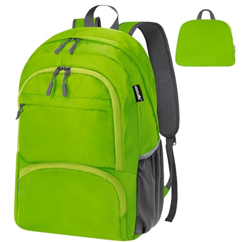 HOLYLUCK 20L Lightweight Packable Hiking Daypack Foldable Backpack for Men Women Small Travel Outdoor Foldable Shoulder Bag-green - color: Green