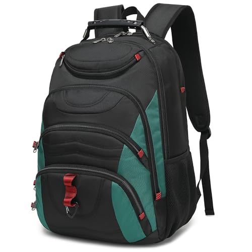 Boavan Laptop Backpack for men, 17.3 inch Laptop Bag with USB Port, Waterproof Travel Work Backpack Purse, Anti-Theft Teacher Nurse Doctor Casual Bookbags Office Business backpack，Black&Deep Juniper - color: Black&deep Juniper, size: 17.3