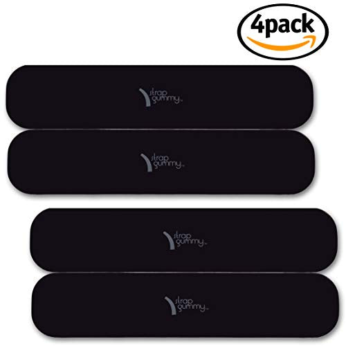 Prevent Strap Slips - The ORIGINAL Non Slip Shoulder Strap Grip Strips – Set of Large Black or Small Semi-Clear - color: Large Black