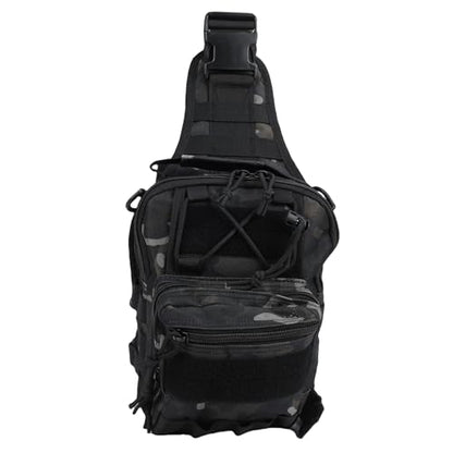 Fishing Chest Bag Outdoor Shoulder Bag Crossbody Chest Pack 20L Nylon Lightweight Storage Backpack with 3 Main Pockets Adjustable Strap for Hiking Camping Cyclin (20L) - color: Black Camo