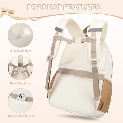 DIGOBAY Backpack for Girls, 3PCS Girls Backpack for School with Lunch Bag Pencil Case, Cute Kids Teens Bookbag for Kindergarten Elementary Preschool Middle School - color: Khaki