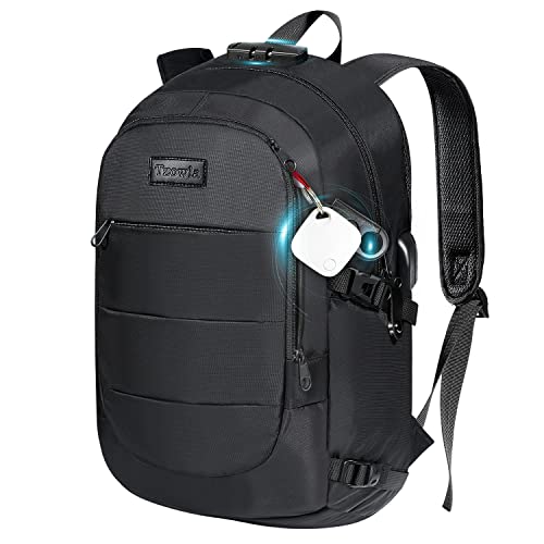 Tzowla 35 Liter Anti Theft Backpack with Tracker Tag,Giant Tumbler Holder Pocket and Lock,15.6 Inch Laptop Backpack - color: A-black, size: 15.600inch