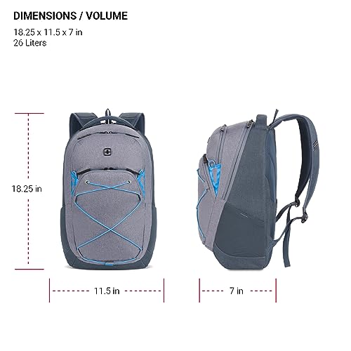 SwissGear 8175 Laptop Backpack, Navy/Grey Heather, 18 Inches - color: Navy/Grey Heather