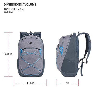 SwissGear 8175 Laptop Backpack, Navy/Grey Heather, 18 Inches - color: Navy/Grey Heather