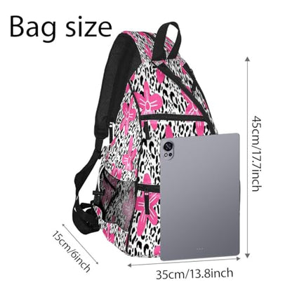 Pickleball Bag for Women & Men – Lightweight Sports Backpack with Paddle Compartments, Dual Carry Modes, Detachable Zippered Strap, Brown Leopard, Great Gift Option for Players - color: Pink