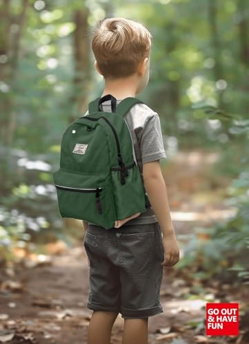 atgark Toddler Backpack for Boys 2-5: Preschool Kindergarten Backpack - 13" Daycare Backpack Fit A4 Folder - color: Broccoli, style: Ages 2-5 (13" H Fit A4 Folder)