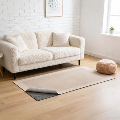 VEVOR Non-Slip Rug Pad 3 x 5 ft, Carpet Area Pad Gripper 0.22in Rug Mat Pad with Dual Surface Felt Cushion & Rubber Gripper, Hardwood Floor Protection for All Floors, Finishes, Keeps Carpets in Place - size: 5' x 3' (Rectangular)