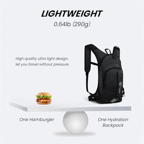 Nepest Hydration Pack Backpack for Women & Men, Lightweight Water Backpack with 2L Water Bladder for Hiking Cycling Running Biking - color: Black