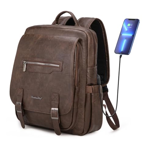Montana West Laptop Backpack 15.6 Inch Work Backpack Purse for Women Travel Casual Daypack Bookbags with USB Port - color: 15.6-in Coffee