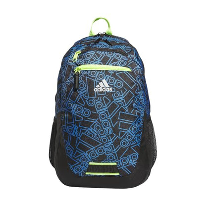 adidas Foundation School Backpack 38L - color: Outline Bos Toss Pulse Blue/Black/Lucid Lemon Yellow