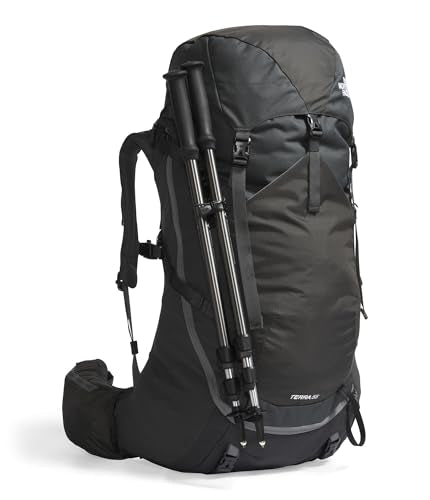 The North Face Women's Terra 55 Backpack - Hiking Pack, Women-Specific Fit, Cinch-Top Opening, Pole & Ice Axe Attachments, Asphalt Grey/TNF Black-NPF, Medium/Long - color: Asphalt Grey/Tnf Black-npf, size: Medium/Long