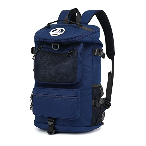 Kalesi Gym Duffle Bag Backpack 4-Way Waterproof with Shoes Compartment for travel Sport Hiking laptop (dark blue) - color: Dark Blue