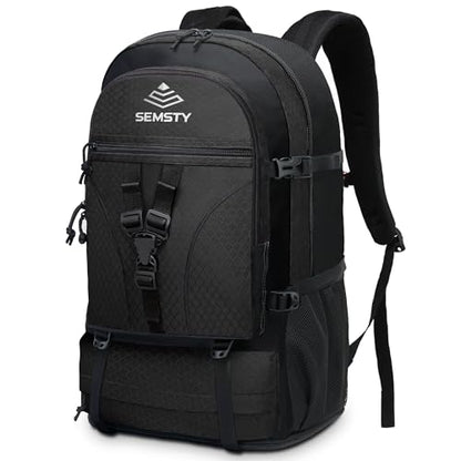 40L/50L Expandable Hiking Backpack for Men and Women, Travel Camping Backpack Flight Approved - color: 40l+10l Black