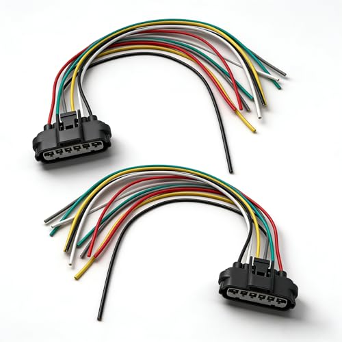 2 PCS Car Throttle Body Pigtail Connector, 6-Pin Throttle Position Sensor Connector Harness Plug, Six-wire TPS Wiring Harness Plug, OEM #90980-11858, Universal for Most Cars (Black)