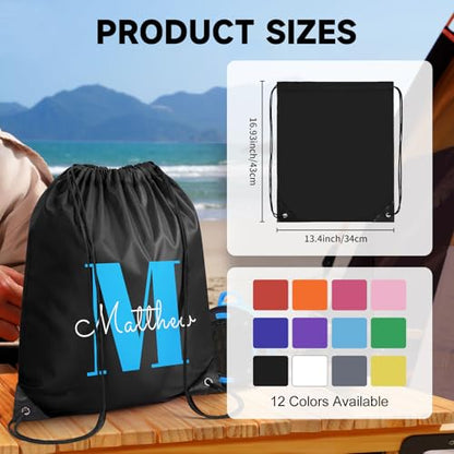 2Pcs Drawstring Bags Bulk Drawstring Backpack Black String Backpack Cinch Sack Sport Gym Draw String Back Bag for Beach, Travel, Yoga, Swimming - color: Black 2pcs