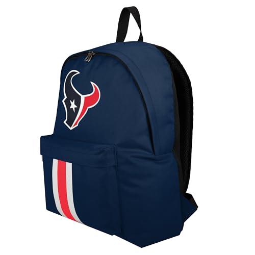 FOCO NFL Officially Licensed Team Color Primary Logo Solid Stripe Football School Bag Travel Backpack - Houston Texans - Navy - color: Houston Texans