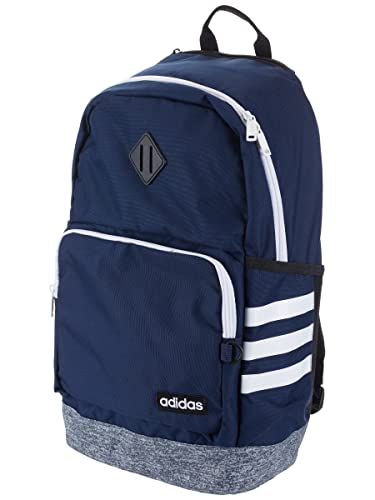 3-Stripe Classic backpack for men and women, bag with laptop sleeve - color: Collegiate Navy/Jersey Onix Grey/White/4.0