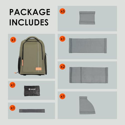 TARION Camera Backpacks for Photographers - Camera Bag Photography Backpack with 15" Laptop Compartment Side Access Tripod Holder - Waterproof Rain Cover- Anti-theft Hidden Pocket - TB04 Green - color: Green