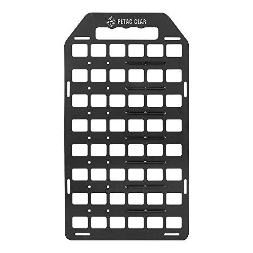 PETAC GEAR Rigid Insert MOLLE Panel Portable Gear Organizer with Carry Handle Backpack Bag Tactical Equipment Storage Pouches Holsters Holder Gun Rack Mount - color: BK, size: Medium