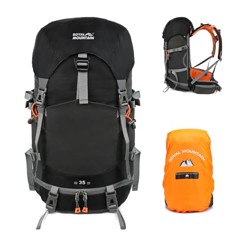 35L Hiking Backpack for Women men,Waterproof Camping Outdoor Backpacking Backpack for Travel lightweight Hiking Trekking Daypack - color: Black