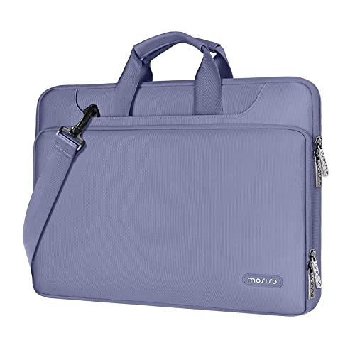 MOSISO 360 Protective Laptop Bag 15.6 inch, 15-16 inch Computer Bag Compatible with MacBook Air 15 inch/Pro 16 inch, HP,Dell,Lenovo,Asus,Notebook, Laptop Carrying Case with Strap&Handle, Lavender Gray - color: Lavender Gray, size: 16 inch