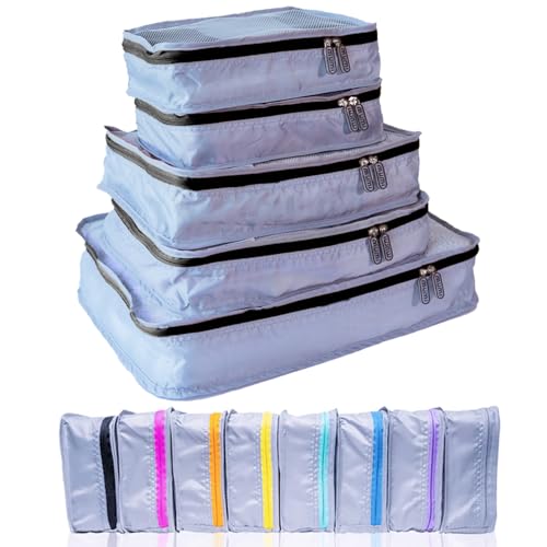 MUMI Packing Cubes - 5 Compression Packing Cubes for Travel, Luggage Organizer Bags for Suitcases, Carry-On, Duffle or Backpack – Mesh, Waterproof Bags for Clothes, Kids & Travel Accessories - Black - color: black