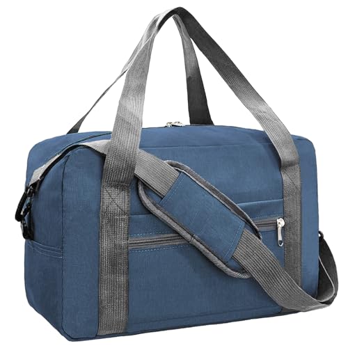 For Spirit Airlines Personal Item Bag 18x14x8 in Underseat Carry-on Luggage foldable Travel Duffle Bag for Airplanes (30L, Navy) - color: Navy, size: 30L